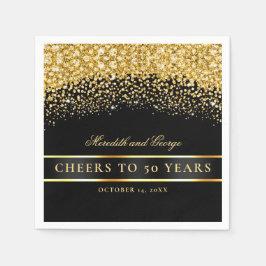 ブラック金ゴールド応援50年50周年 スタンダードカクテルナプキン
