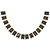 ブラック金ゴールド応援&ビアーズアニーエイジ誕生日 バンティングフラッグ (全)