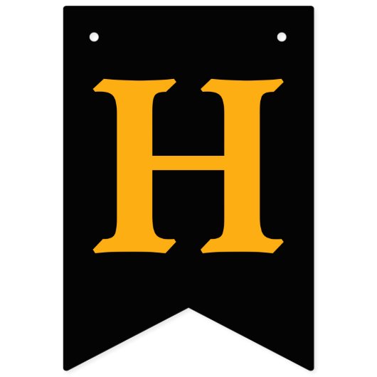 ブラック金ゴールド応援&ビアーズアニーエイジ誕生日 バンティングフラッグ (第2の旗)