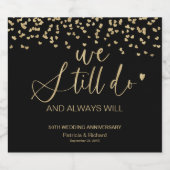 ブラック金ゴールド我々はまだ結婚の誓いの更新を行う スパークリングワインラベル (シングルラベル)