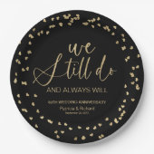 ブラック金ゴールド我々はまだ結婚の誓いの更新を行う ペーパープレート (正面)