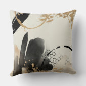 ブラック金ゴールド抽象デザイン クッション (裏面)