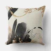 ブラック金ゴールド抽象デザイン クッション (正面)