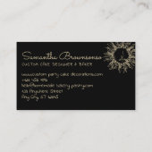 ブラック金ゴールド抽象芸術スピリチュアル天日 名刺 (裏面)