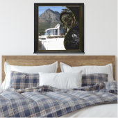 ブラック金ゴールド抽象芸術フィリグリー キャンバスプリント (インサイチュ (寝室))