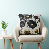 ブラック金ゴールド抽象芸術ポピー クッション (椅子)