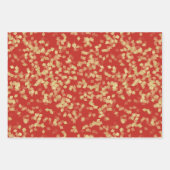 ブラック金ゴールド抽象芸術レッドリップブライダルシャワー ラッピングペーパーシート (正面3)