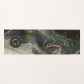 ブラック金ゴールド抽象芸術大理石モノグラム ヨガマット (正面(横))