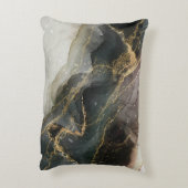 ブラック金ゴールド抽象芸術大理石 アクセントクッション (裏面(縦))