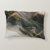 ブラック金ゴールド抽象芸術大理石 アクセントクッション (裏面)