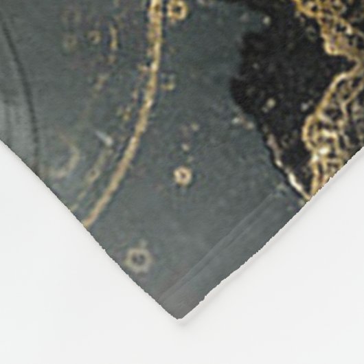 ブラック金ゴールド抽象芸術大理石 フリースブランケット (角)