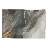 ブラック金ゴールド抽象芸術大理石 枕カバー (裏面)