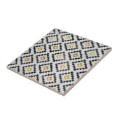 ブラック金ゴールド抽象芸術幾何学的ダイヤモンドパターン タイル (側面)