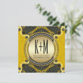 ブラック金ゴールド新しいディナーパーティースペシャル&ユニーク 招待状 (スタンド正面)