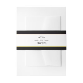 ブラック金ゴールド新郎新婦結婚のベリーバンド 招待状ベリーバンド