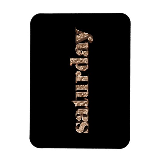 ブラック金ゴールド日ズオブザウィーク土曜日タイポグラフィ マグネット (縦)