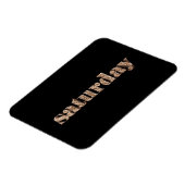 ブラック金ゴールド日ズオブザウィーク土曜日タイポグラフィ マグネット (左側)