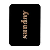 ブラック金ゴールド日ズオブザウィーク日曜日タイポグラフィ マグネット (縦)