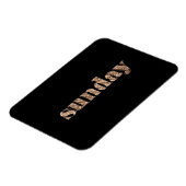 ブラック金ゴールド日ズオブザウィーク日曜日タイポグラフィ マグネット (左側)