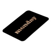 ブラック金ゴールド日ズオブザウィーク月曜日タイポグラフィ マグネット (左側)