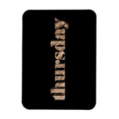 ブラック金ゴールド日ズオブザウィーク木曜日タイポグラフィ マグネット (縦)