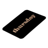 ブラック金ゴールド日ズオブザウィーク木曜日タイポグラフィ マグネット (左側)