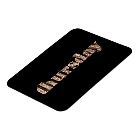 ブラック金ゴールド日ズオブザウィーク木曜日タイポグラフィ マグネット (左側)