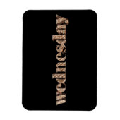 ブラック金ゴールド日ズオブザウィーク水曜日タイポグラフィ マグネット (縦)