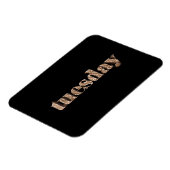 ブラック金ゴールド日ズオブザウィーク火曜日タイポグラフィ マグネット (左側)