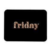 ブラック金ゴールド日ズオブザウィーク金曜タイポグラフィ マグネット (横)