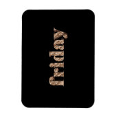 ブラック金ゴールド日ズオブザウィーク金曜タイポグラフィ マグネット (縦)