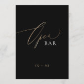 ブラック金ゴールド書道5 x 7結婚のオープンバー標識 (正面)