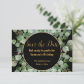 ブラック金ゴールド植物体2日付円を保存 案内状 (スタンド正面)