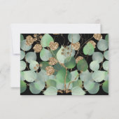 ブラック金ゴールド植物体2日付円を保存 案内状 (裏面)