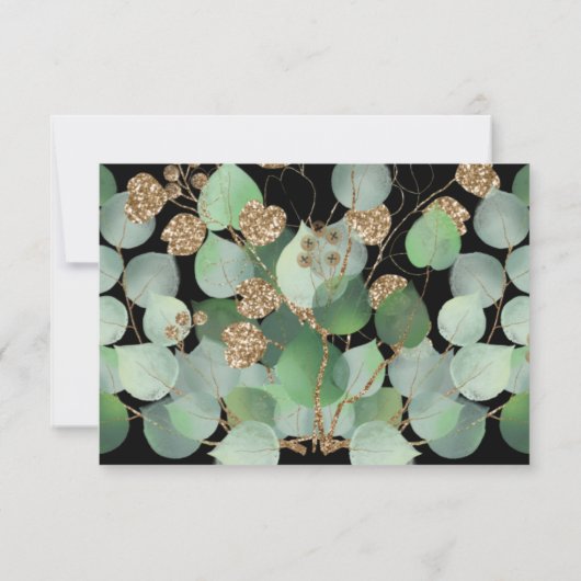 ブラック金ゴールド植物体2日付円を保存 案内状 (裏面)