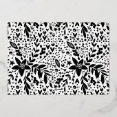 ブラック金ゴールド植物性クリスマスフレームフォト 箔シーズンカード (裏面)