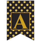 ブラック金ゴールド水玉模様グラムデザイン束旗 バンティングフラッグ (第3の旗)