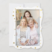 ブラック金ゴールド水玉模様メリークリスマススクリプト写真 シーズンカード (裏面)