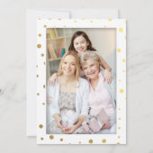 ブラック金ゴールド水玉模様メリークリスマススクリプト写真 シーズンカード (裏面)