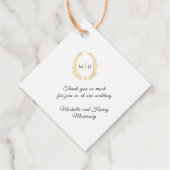 ブラック金ゴールド白葉楕円形リースアート結婚ズ フェイバータグ (裏面)