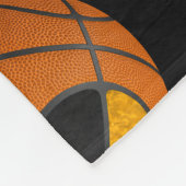 ブラック金ゴールド私はバスケットボールの女の子チームカラーが大好き フリースブランケット (角)