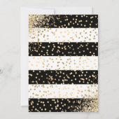ブラック金ゴールド紙吹雪カラリリー30歳の誕生日 招待状 (裏面)