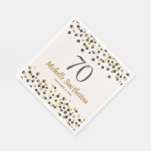 ブラック金ゴールド紙吹雪グリッター70誕生日 スタンダードランチョンナプキン (角)