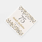 ブラック金ゴールド紙吹雪グリッター75th誕生日 スタンダードランチョンナプキン (角)