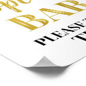 ブラック金ゴールド紙吹雪ポップコーンバーサイン ポスター (角)