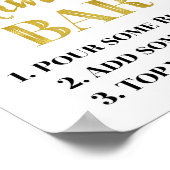 ブラック金ゴールド紙吹雪ミモサバーサイン結婚ズ ポスター (角)