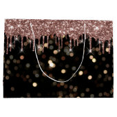 ブラック金ゴールド紙吹雪ラグジュアリーバラグリッタードリップ ラージペーパーバッグ (裏面)