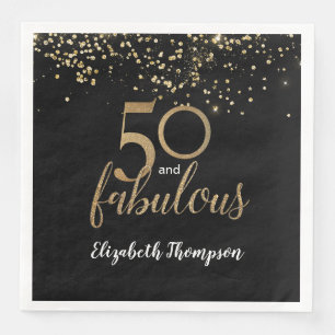 ブラック金ゴールド紙吹雪50と素晴らしい50歳の誕生日