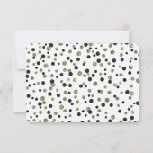 ブラック金ゴールド紙吹雪RSVP 出欠カード (裏面)