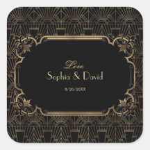 ブラック金ゴールド素晴らしギャツビーアールデコ1920s結婚s